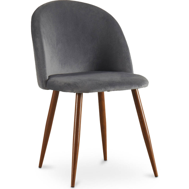 Chaise de salle à manger - Tapissée de velours - Design scandinave - Evelyne