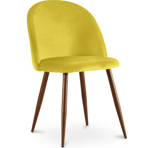 Chaise de salle à manger - Tapissée de velours - Design scandinave - Evelyne