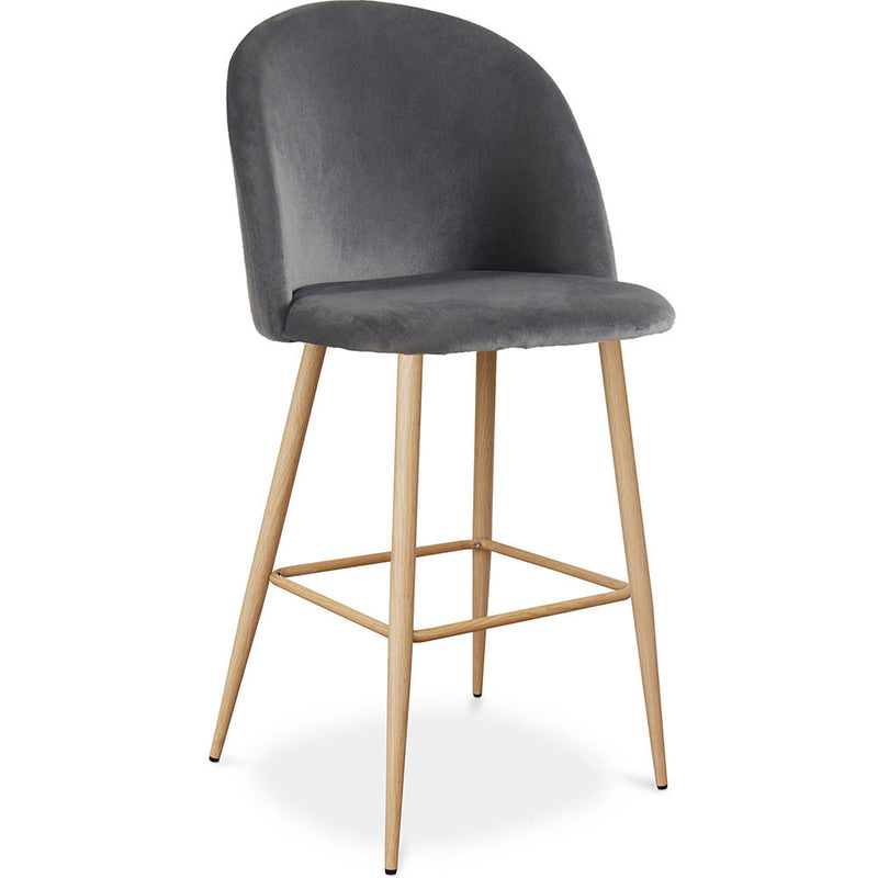 Taburete Tapizado en Terciopelo - Diseño Escandinavo - Evelyne