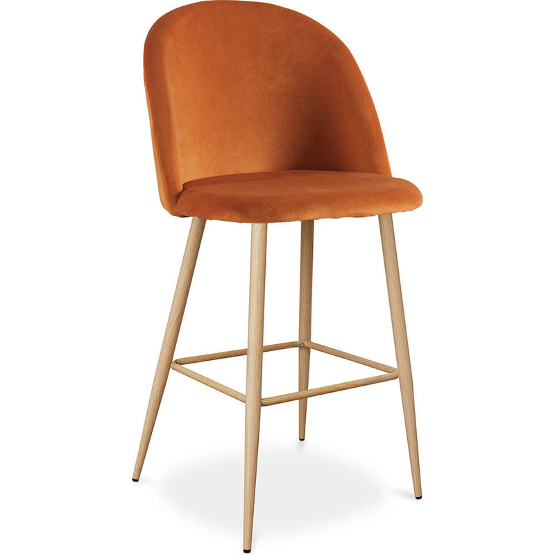 Banqueta Estofada em Veludo - Design Escandinavo - Evelyne