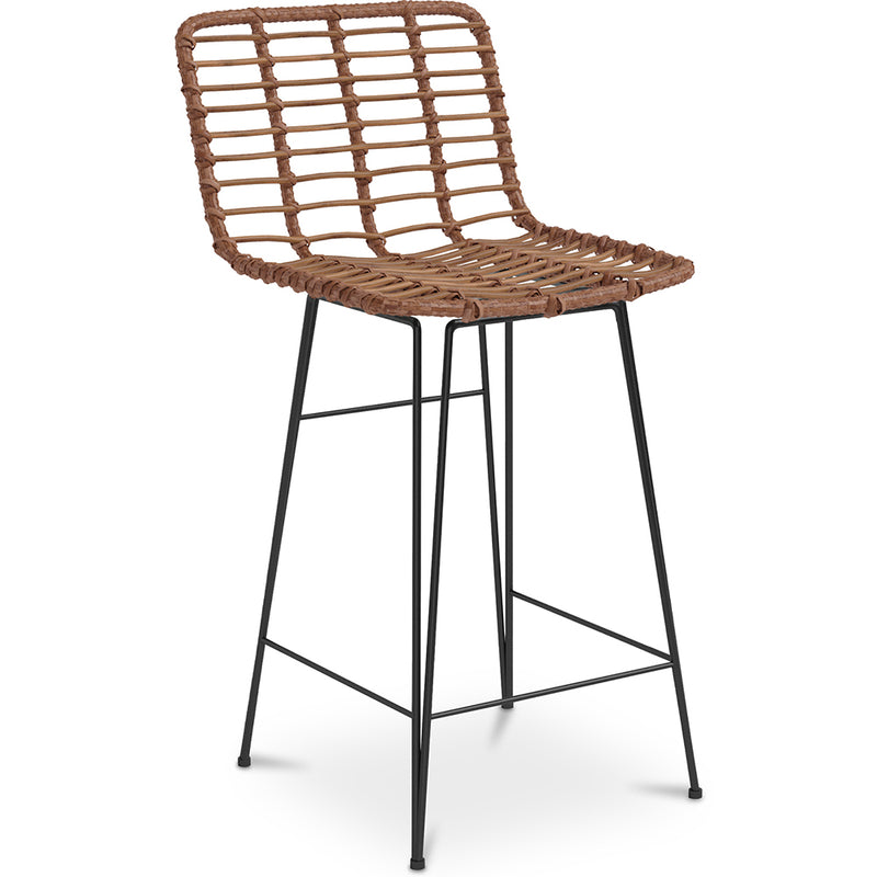 Tabouret de bar en osier - Boho Bali Design -65cm - Catori