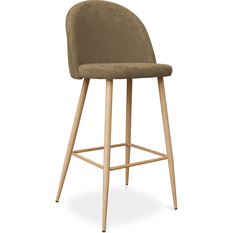 Tabouret tapissé en tissu - design scandinave - 73cm - Evelyne