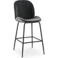 Velvet stool with backrest - Retro design - Elias