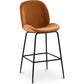 Velvet stool with backrest - Retro design - Elias