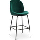 Velvet stool with backrest - Retro design - Elias