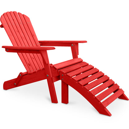 Chaise de terrasse avec repose-pieds - Chaise de jardin en bois - Alana