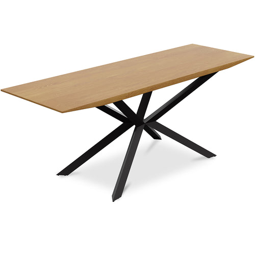 Table de salle à manger rectangulaire - Industrielle Bois et métal - Danr