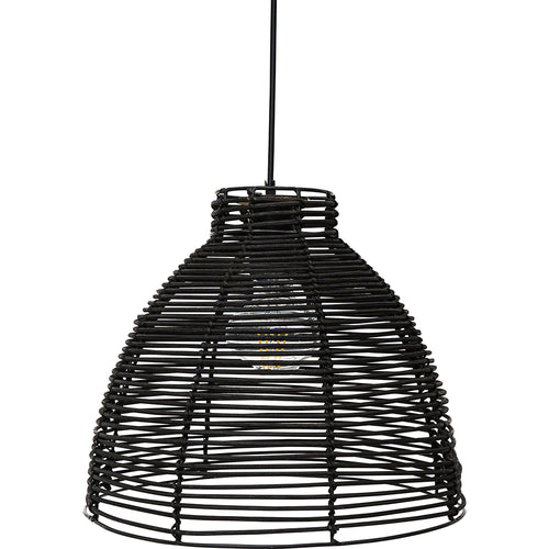Lampe de plafond en rotin noir - Lampe suspendue de stile Boho Bali - Gian