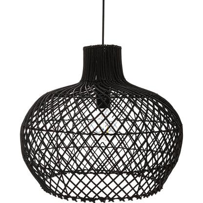 Lustre de plafond en rotin noir - Suspension de style Boho Bali - Cham