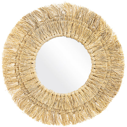 Lustro ścienne - okrągły design boho Bali (60 cm) - Ais