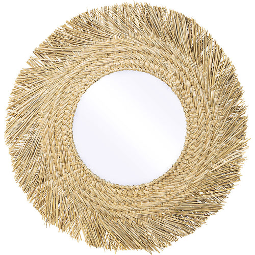 Lustro ścienne - okrągły design boho Bali (60 cm) - Rewu