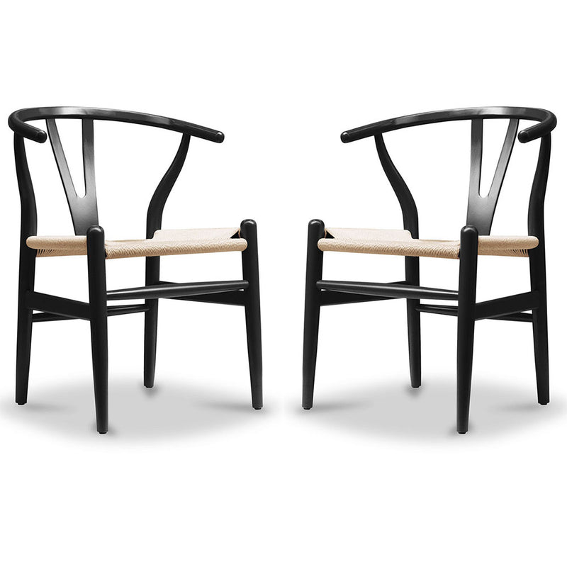 Lot de 2 chaises de salle à manger en bois - Style scandinave - Wish