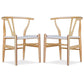 Lot de 2 chaises de salle à manger en bois - Style scandinave - Wish