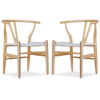 Lot de 2 chaises de salle à manger en bois - Style scandinave - Wish