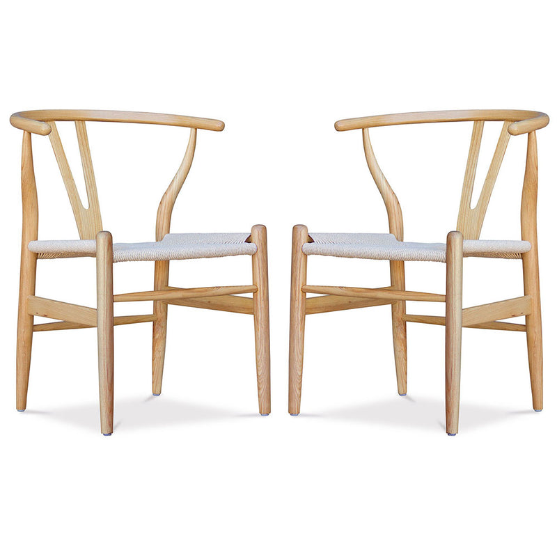 Lot de 2 chaises de salle à manger en bois - Style scandinave - Wish