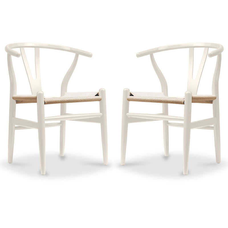 Lot de 2 chaises de salle à manger en bois - Style scandinave - Wish