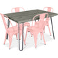Table de salle à manger design 120cm + 4 chaises de salle à manger - Design industriel - Hairpin Stylix