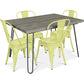 Table de salle à manger design 120cm + 4 chaises de salle à manger - Design industriel - Hairpin Stylix