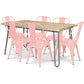 Dining Table Set - Industrial Design 150cm + Set of 6 Dining Chairs - Industrial Design - Hairpin Stylix