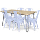 Dining Table Set - Industrial Design 150cm + Set of 6 Dining Chairs - Industrial Design - Hairpin Stylix