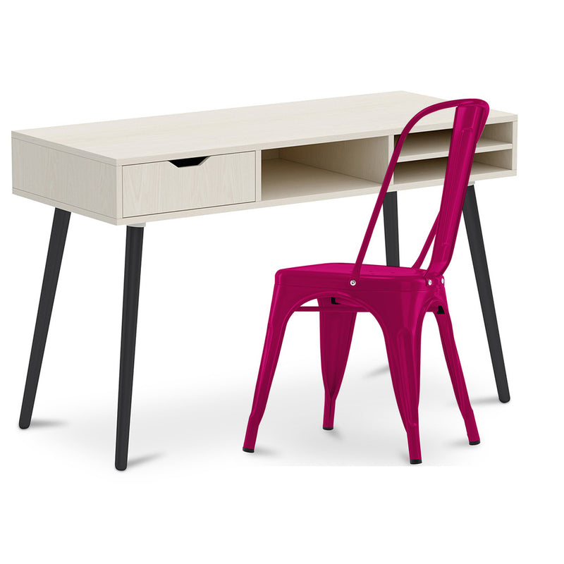 Bureau en Bois - Design Scandinave - Beckett + Chaise de Salle à Manger - Stylix