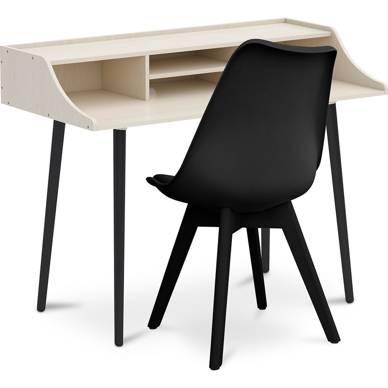 Ensemble de Bureau en Bois - Design Scandinave - Torkel + Chaise de Salle à Manger - Design Scandinave - Denisse