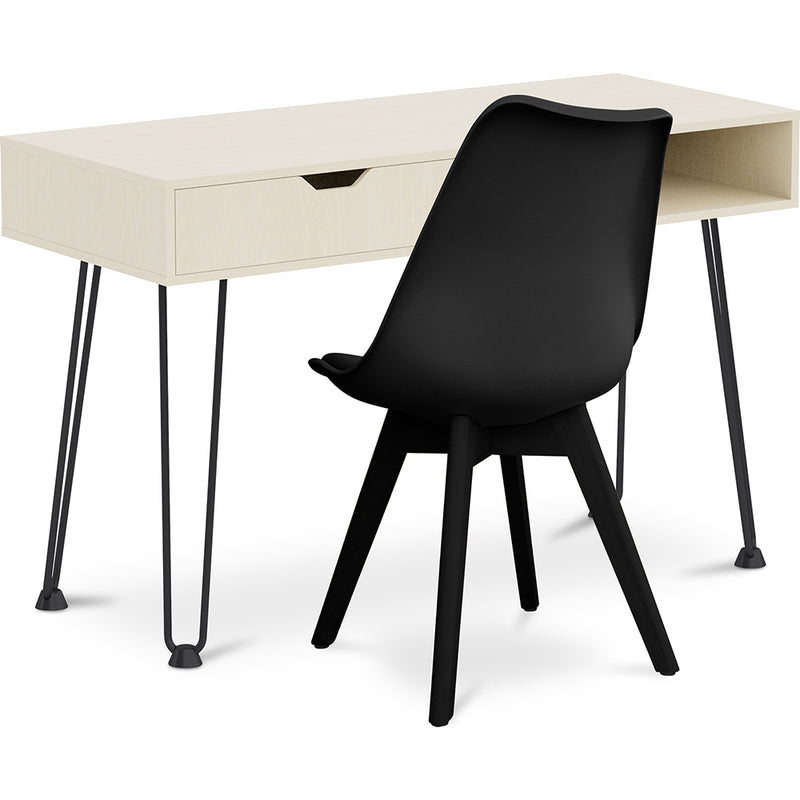 Ensemble de Bureau en Bois - Design Scandinave - Andor + Chaise de Salle à Manger - Design Scandinave - Denisse