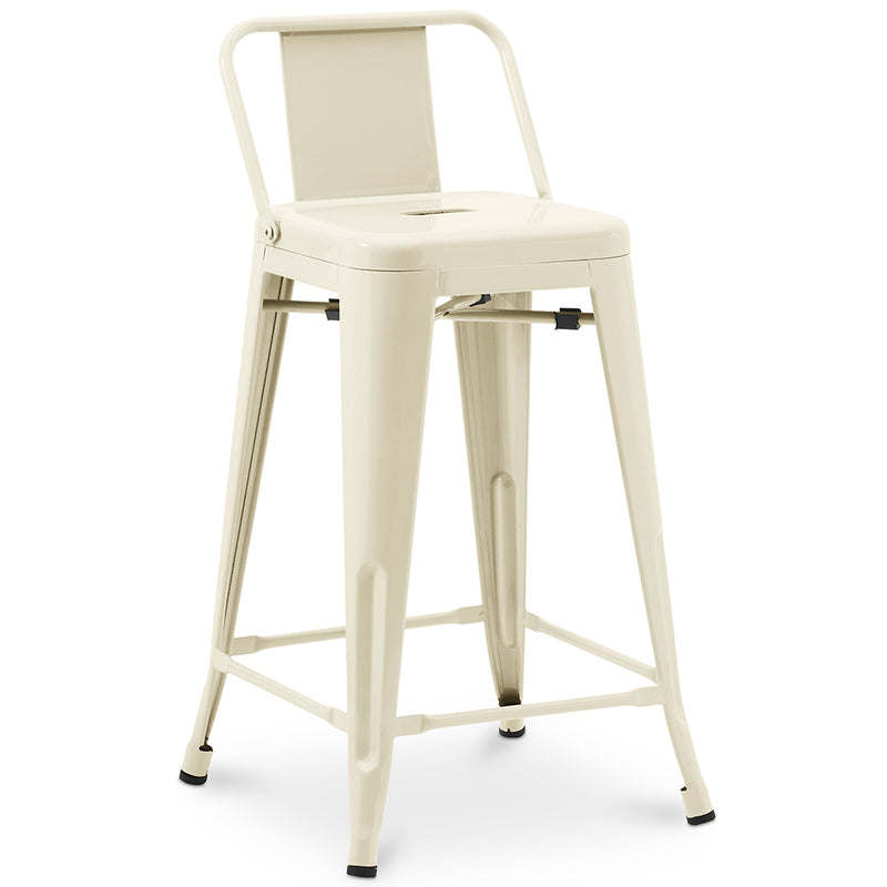 Bar Stool with Backrest - Industrial Design - 60cm - New Edition - Stylix