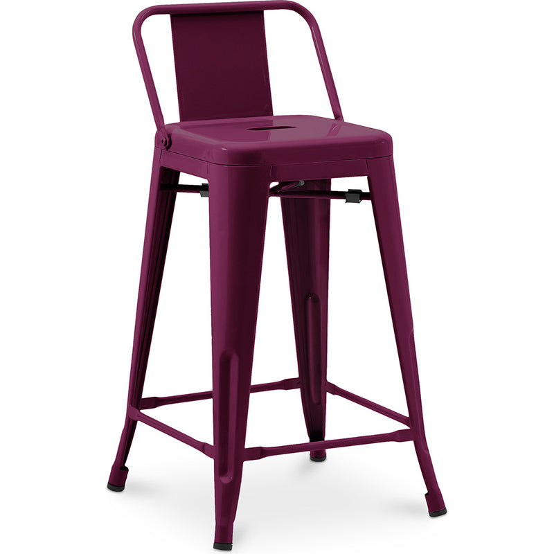 Barkruk met rugleuning - Industrieel ontwerp - 60cm - Nieuwe editie - Stylix