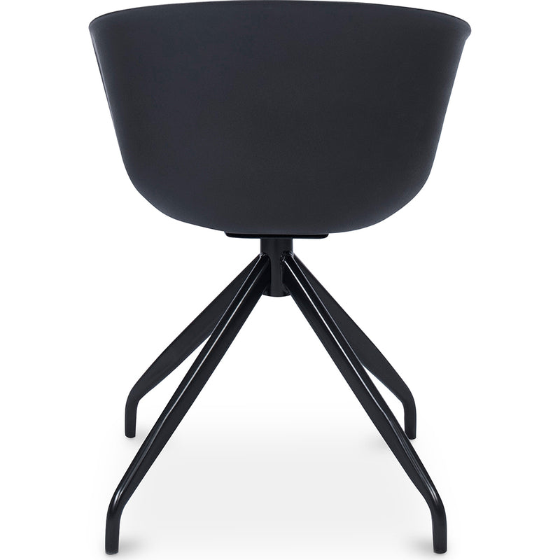 Upholstered Office Chair with Armrests - Black Design Desk Chair - Jodie - Joan