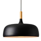 Plafondlamp van zwart metaal en hout