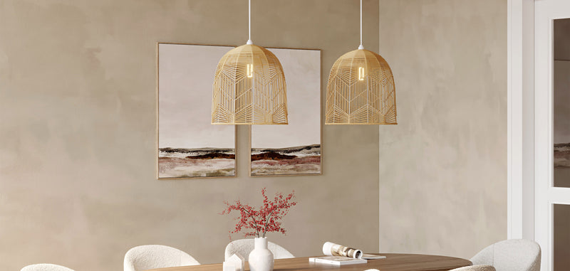 Rattan Ceiling Lamp - Boho Bali Design Pendant Lamp - Bu - gallery 9
