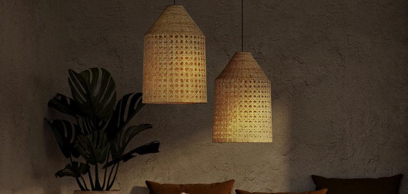 Candeeiro suspenso em rattan, estilo boho de Bali - Fai