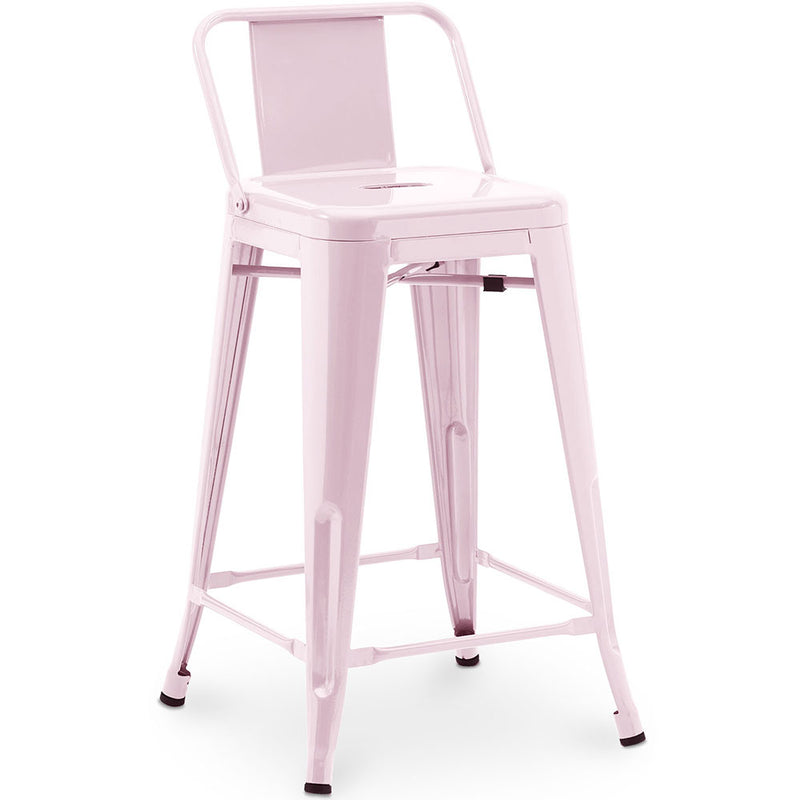 Barkruk met rugleuning - Industrieel ontwerp - 60cm - Nieuwe editie - Stylix