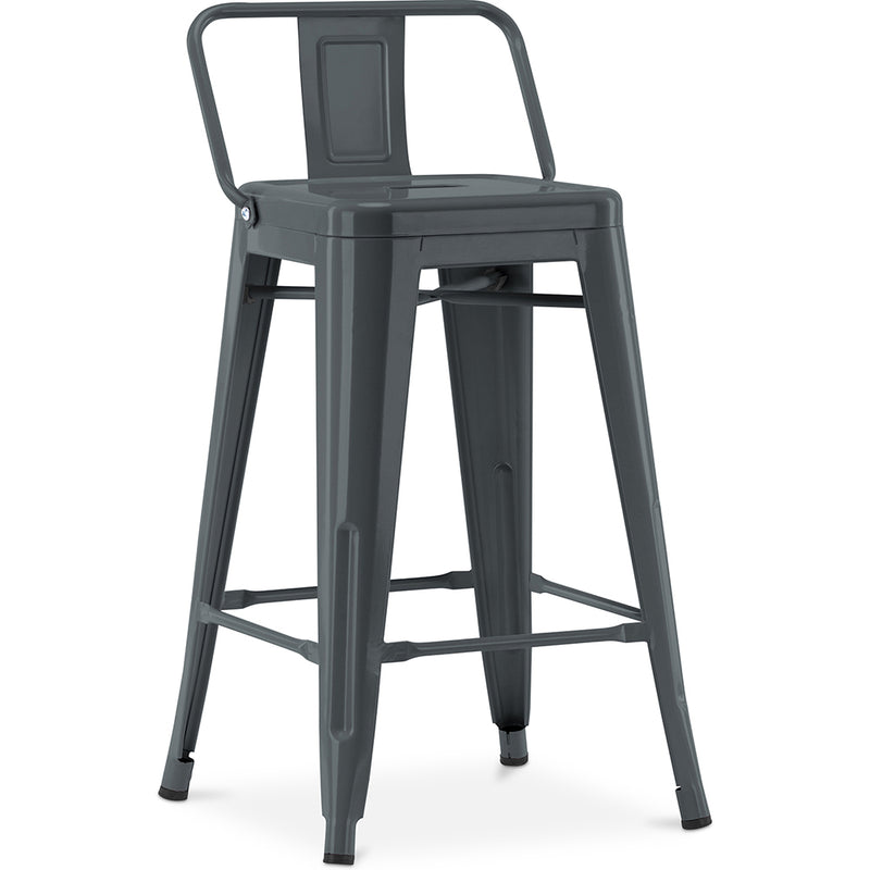 Banco Bar com Encosto - Desenho Industrial - 60cm - Nova Edição - Stylix