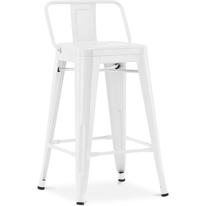 Barkruk met rugleuning - Industrieel ontwerp - 60cm - Nieuwe editie - Stylix