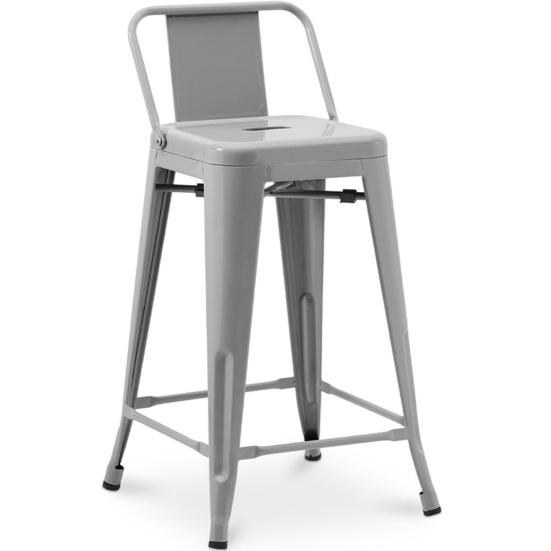 Stołek barowy z oparciem - Design przemysłowy - 60cm - New Edition - Stylix