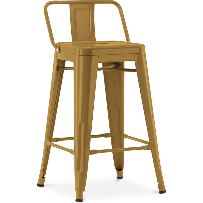 Barkruk met rugleuning - Industrieel ontwerp - 60cm - Nieuwe editie - Stylix