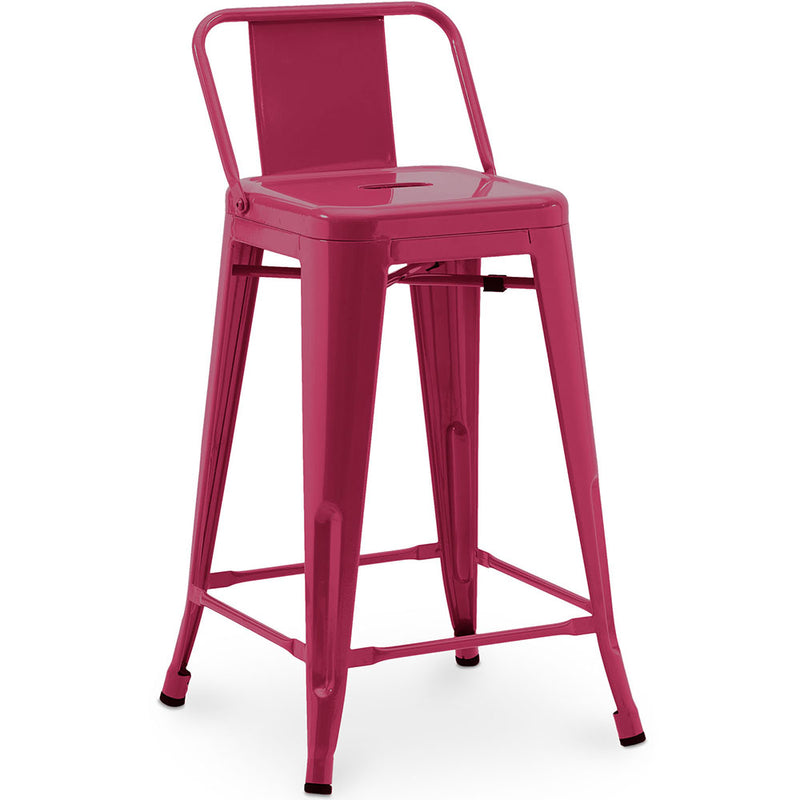Sgabello da bar con schienale - Design industriale - 60cm - Nuova edizione - Stylix