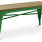 Banc Stylix vert, assise bois clair