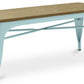 Banc Stylix bleu clair, assise bois clair