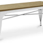 Banc Stylix blanc, assise bois clair