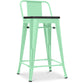 Bar stool - Industrial design - Wood and steel - 60cm - New edition - Stylix