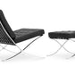 Fauteuil tapissé en cuir - Fauteuil design avec repose-pieds - Town