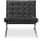 Fauteuil tapissé en cuir - Fauteuil design avec repose-pieds - Town