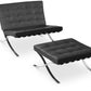 Fauteuil tapissé en cuir - Fauteuil design avec repose-pieds - Town