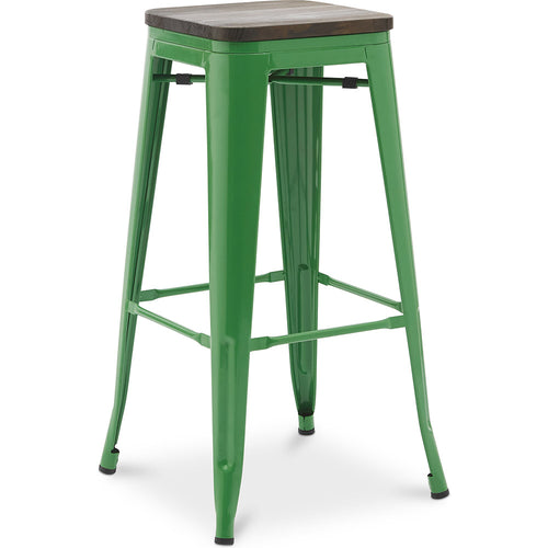 Bar stool - Industrial design - Wood and steel - 76 cm - New Edition - Stylix
