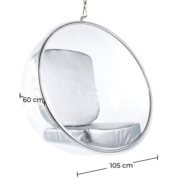 Designer hanging armchair - Faux leather upholstery - Popi - Dimensions diagram