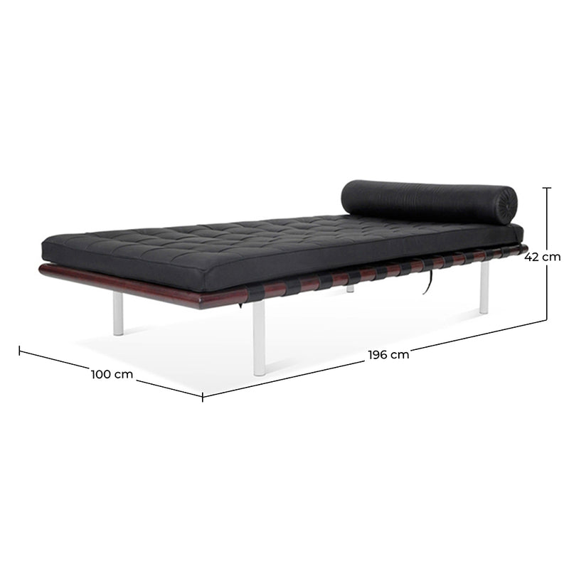 Design Daybed - Upholstered in Faux Leather - Town - Dimensions diagram