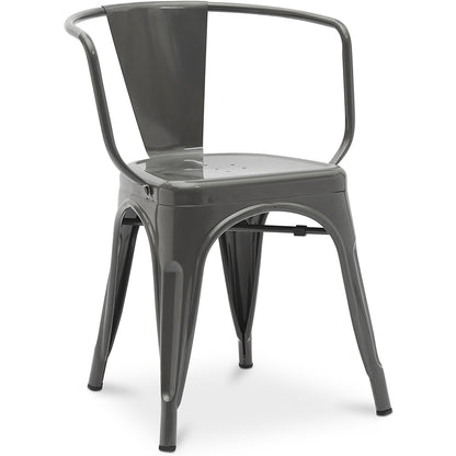 Dining chair with armrests - Industrial design - Steel - New edition - Stylix